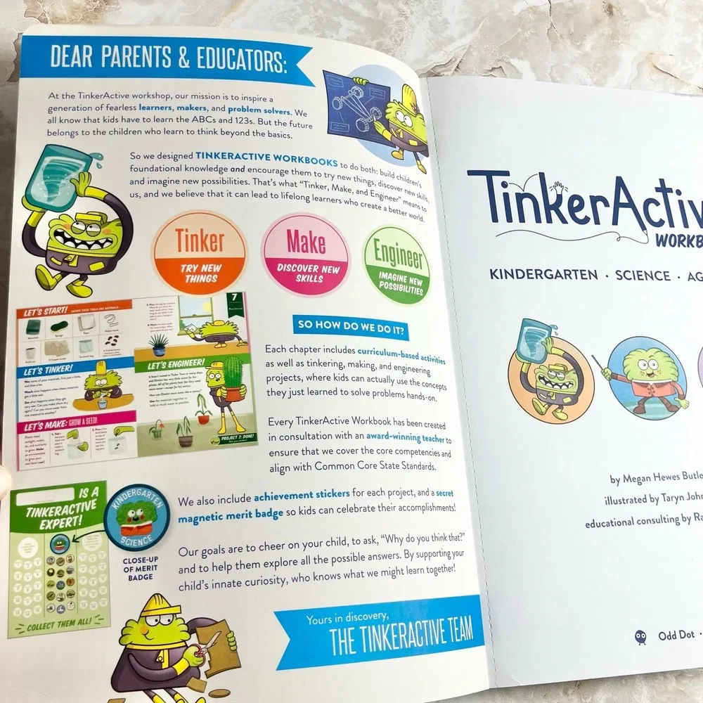 TinkerActive Kindergarten Science Workbook Learn Through Play Exercises Age 5-6